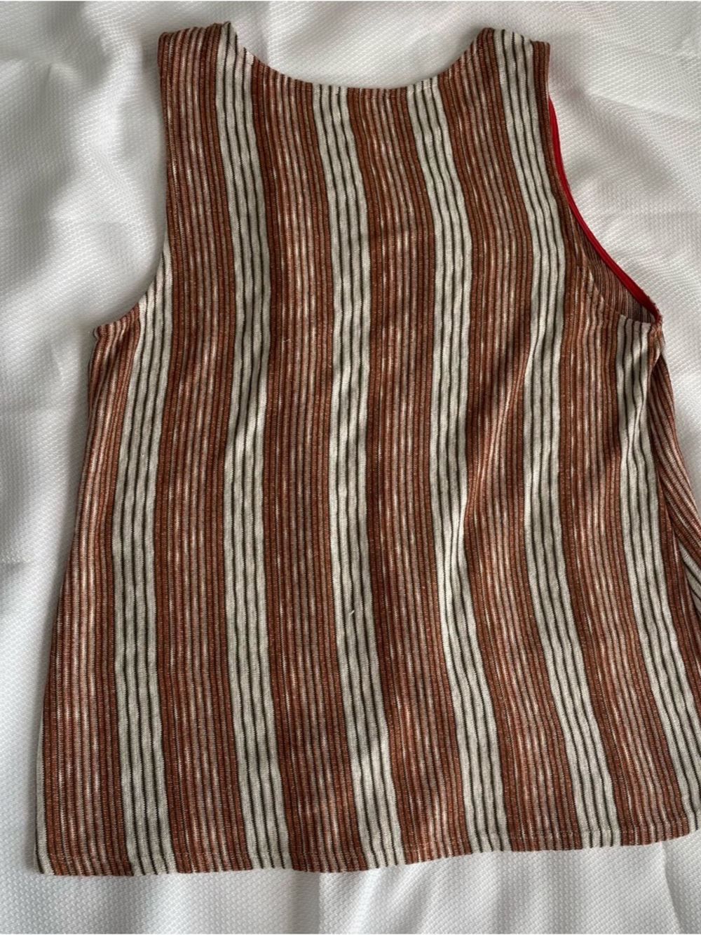 W5 Brown and Cream Vertical Stripe Tank Top